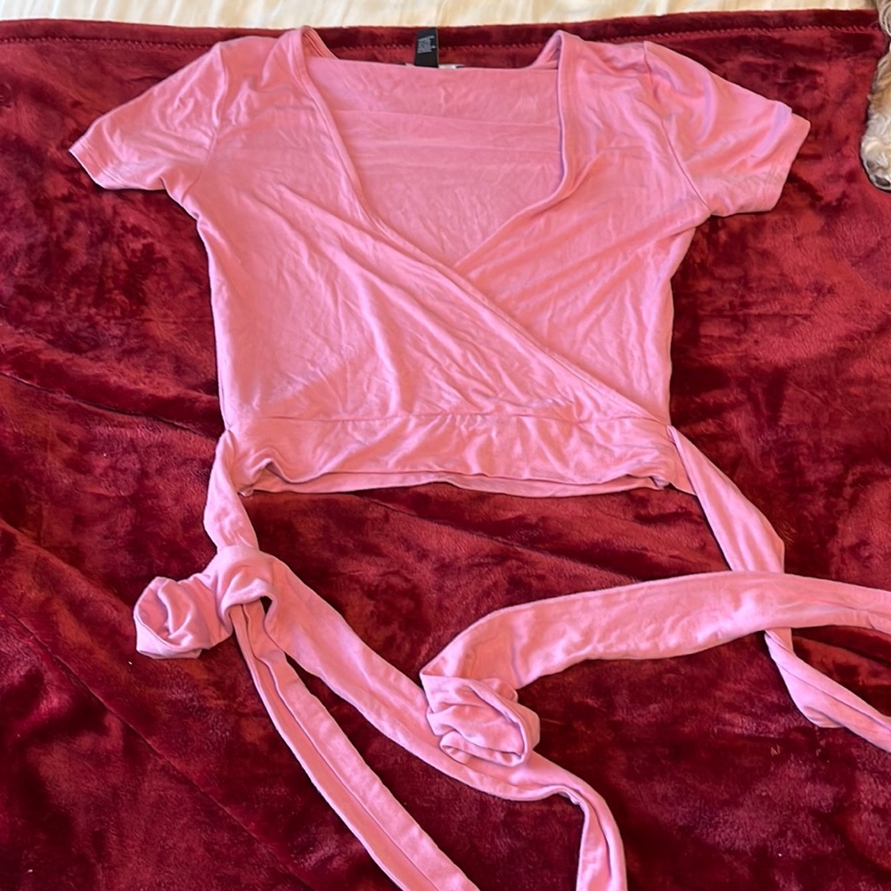 Deep V shirt with ties